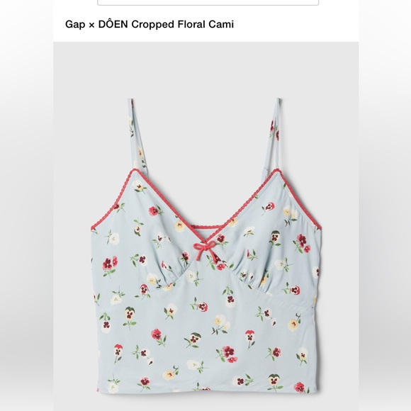NWT Gap x DÔEN Cropped Floral Coquette Cami Women’s Medium - Picture 5 of 9